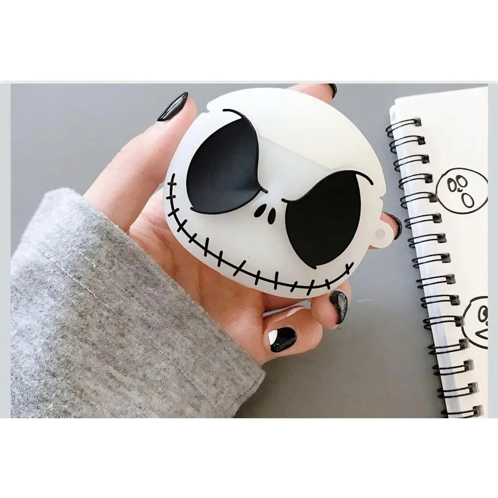 Halloween Glow Skull Airpods Pro Case White Black Nightmare Before‎ Christmas
